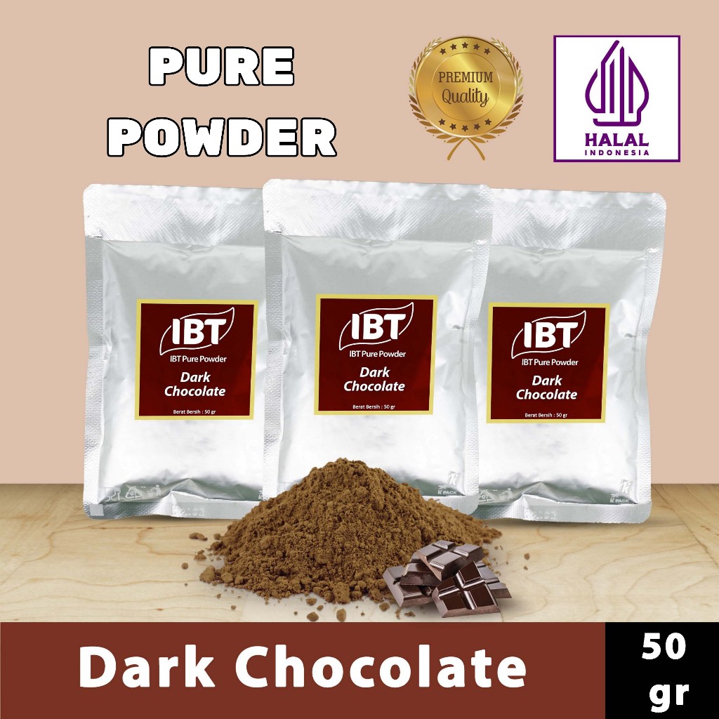 

Pure Dark Chocolate Powder Essence Murni Bubuk Coklat Import Makanan Kue 50 gr