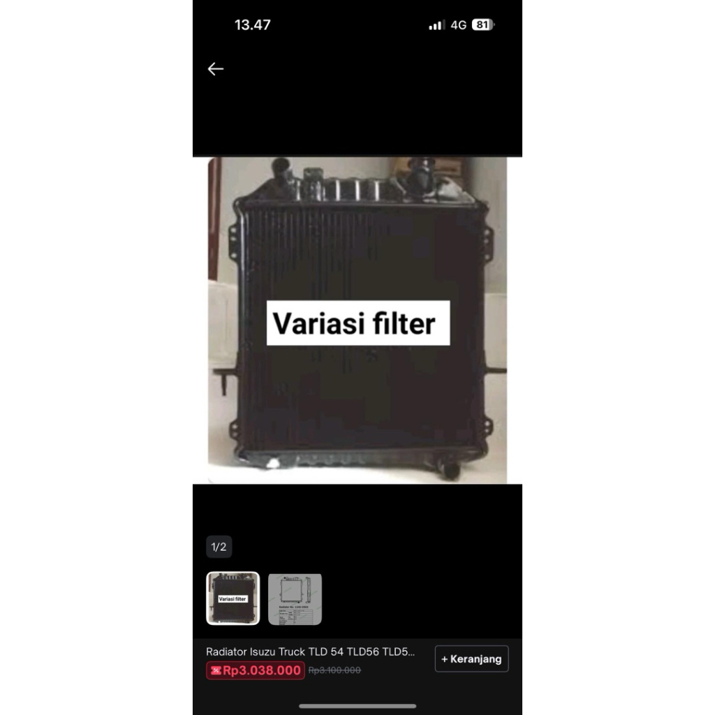 Radiator ADR mmbil isuzu truck TLD54 TLD56 TLD58 3Row, BISON