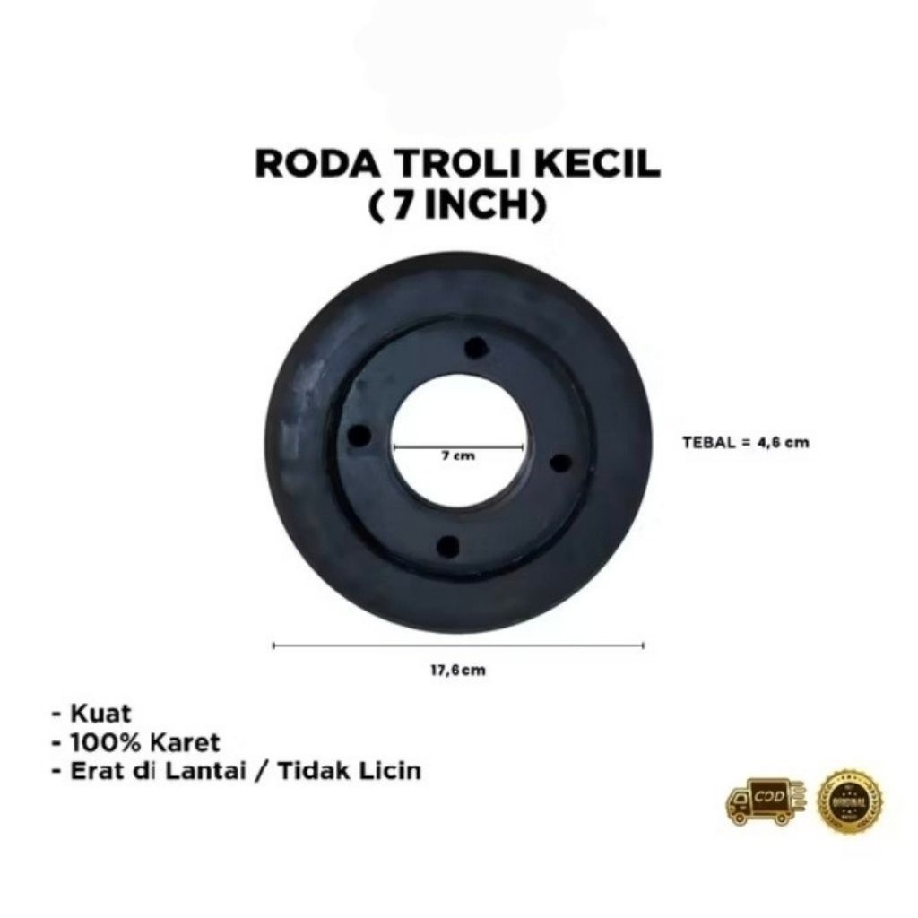 Roda Troli Ukuran Sedang 7 inch