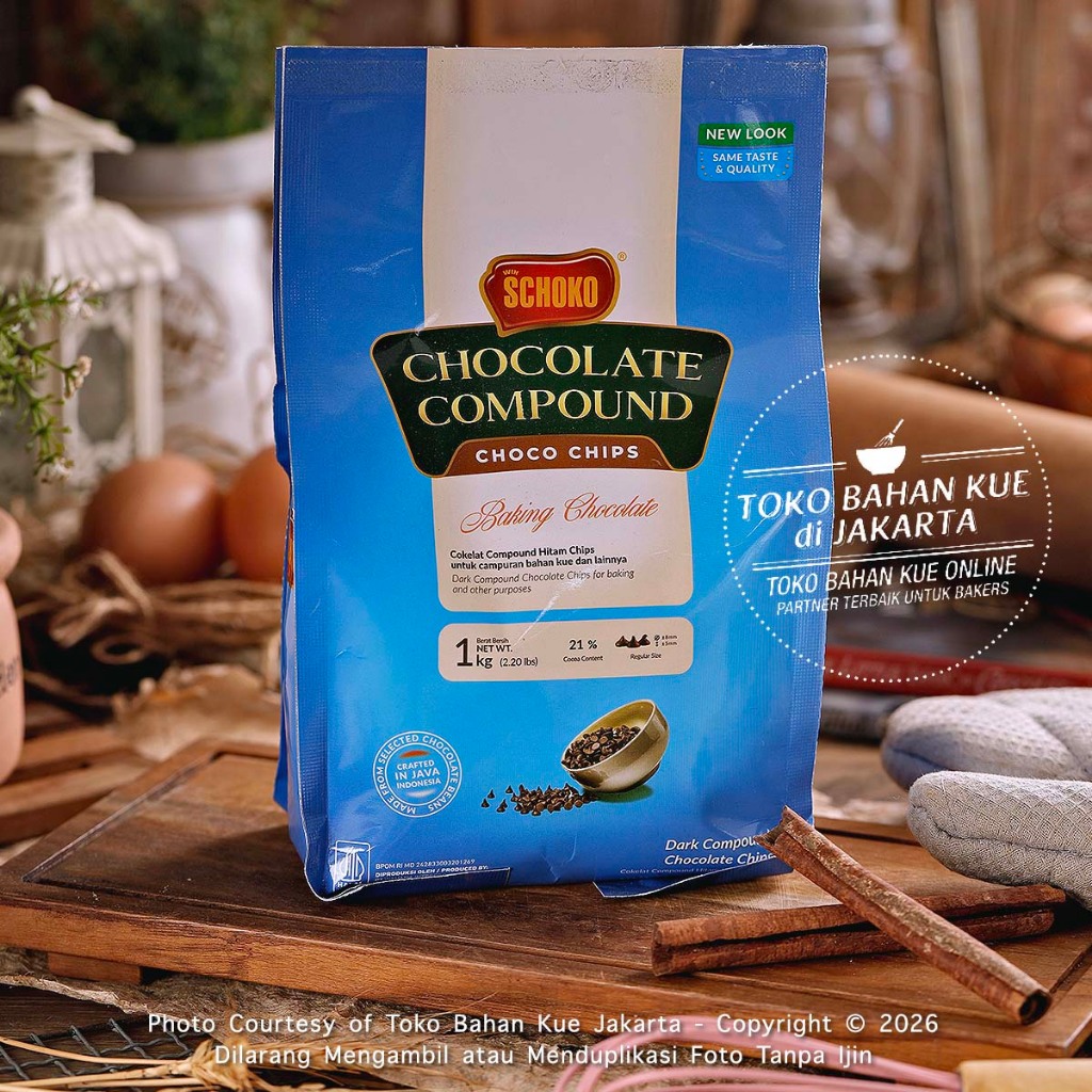 

Schoko Dark Compound CHOCO CHIPS 1kg Chocolate Chip Premium Coklat Chip Baking Chocochip Cokelat
