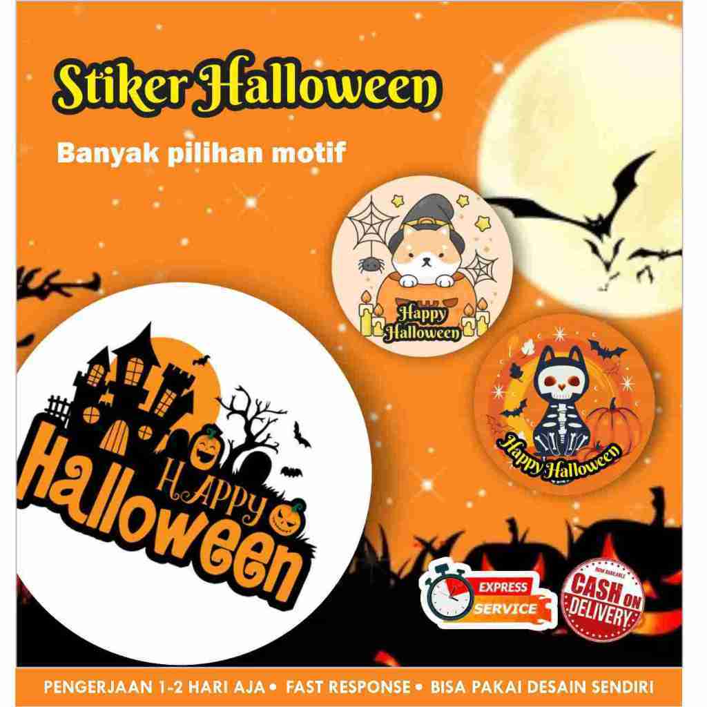 

[170 pcs] Stiker Halloween cromo / Stiker bulat / Stiker Hampers / Stiker Segel / Toples makanan
