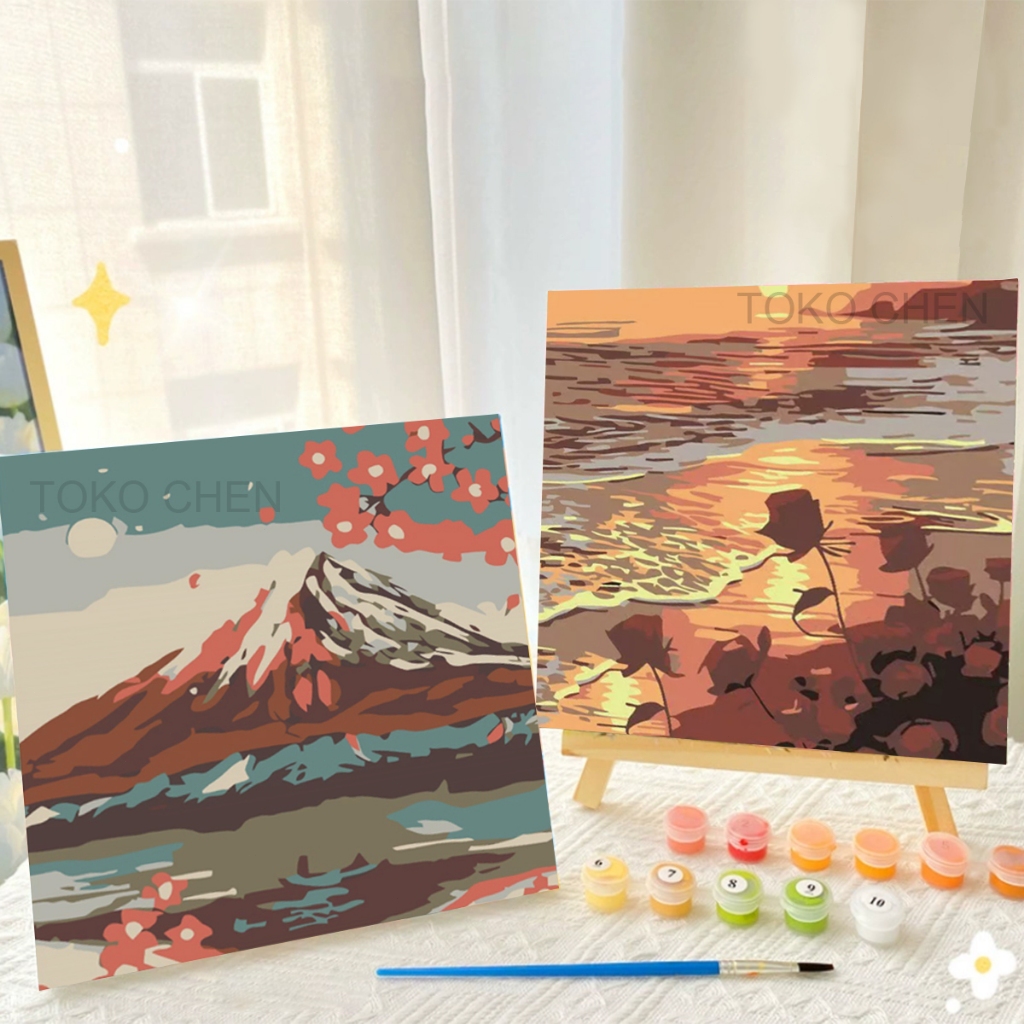 

Paint By Number Lukisan DIY Melukin Sendiri Kerajinan Tangan kanvas 20x20 / DIY Paint Kerajinan Tangan Melukis Sendiri