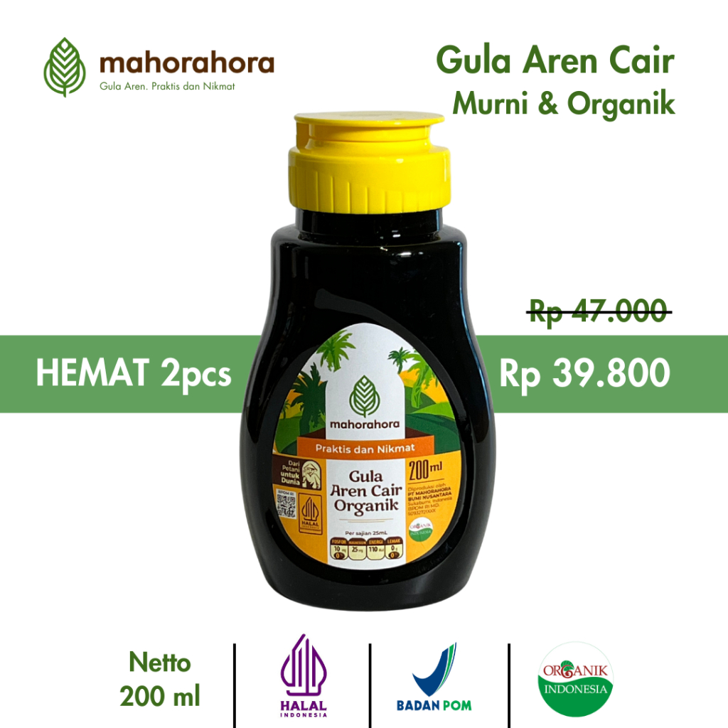 

Paket Hemat Mahorahora Gula Aren Cair Organik 200 Ml, Premium dan Halal - 2pcs