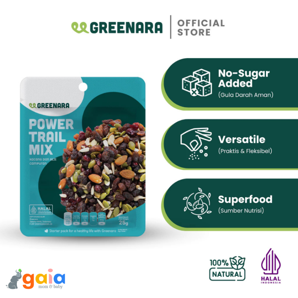 

Greenara Power Trail Mix 25gr Snack Sehat | Camilan Diet | Healthy Snacks