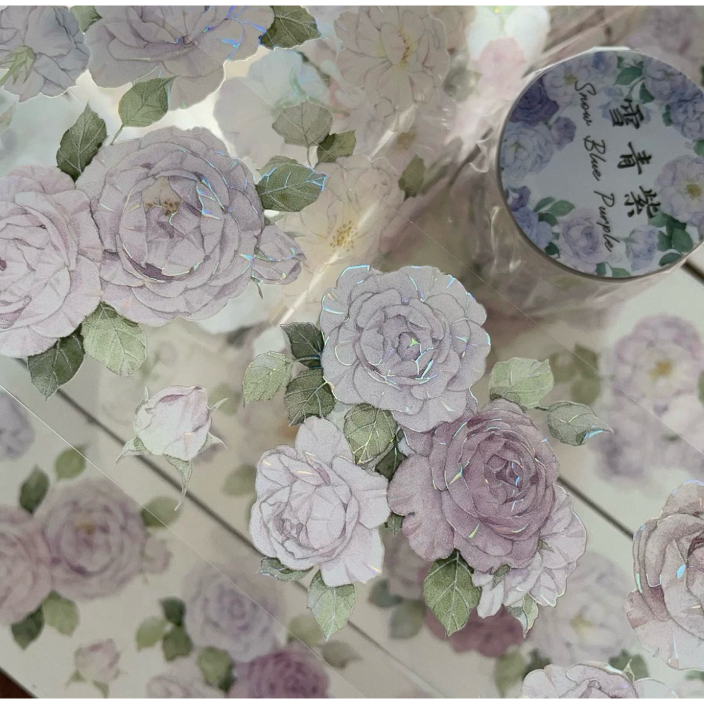 

Yi Er Snow Green Purple Roses PET Tape