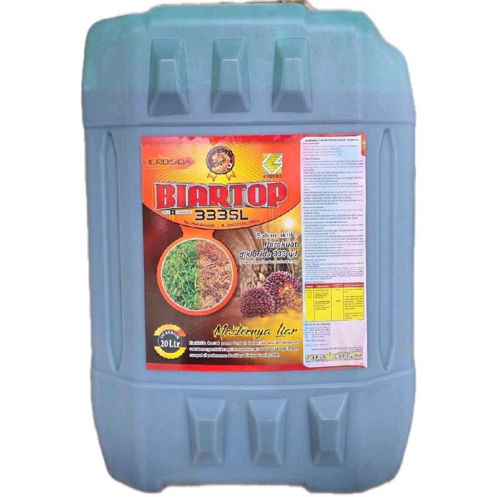 HERBISIDA BIARTOP 333 SL 20 LITER KRESNA/RACUN KONTAK, BAKAR, BIRU GULMA DAUN LEBAR RUMPUT 20L