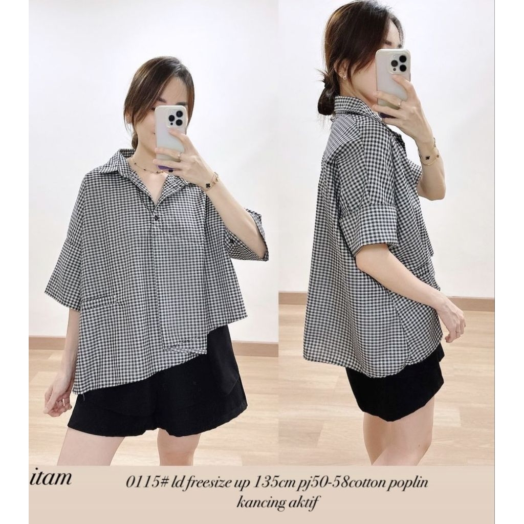 ATASAN WANITA/ATASAN KEMEJA KOTAK KOTAK JUMBO  SIZE/KEMEJA WANITA LD 130~0115