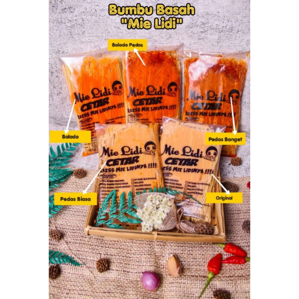 

mie lidi cetar bumbu basah