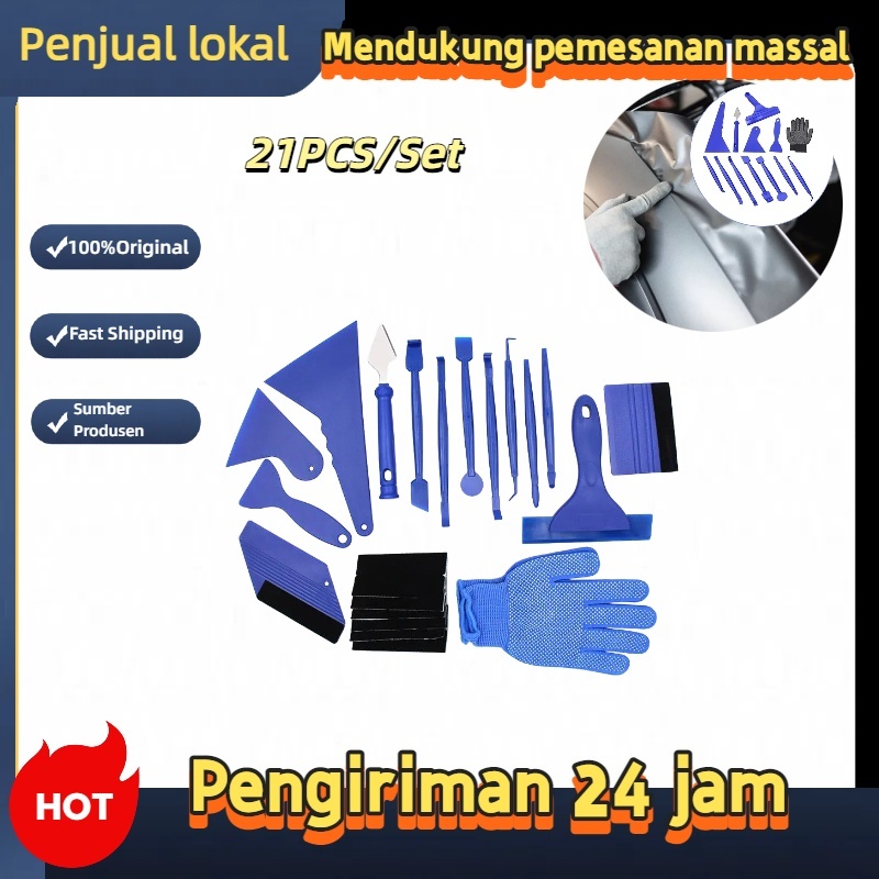 Scraper Kaca Film 21pcs Set Alat Lengkap Untuk Wrapping Stiker Motor Mobil Kaca Film Mobil Kaca Film