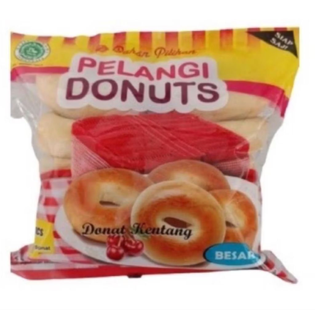 

donat pelangi isi 10,,donat besar pelangi isi 10,donat kentang