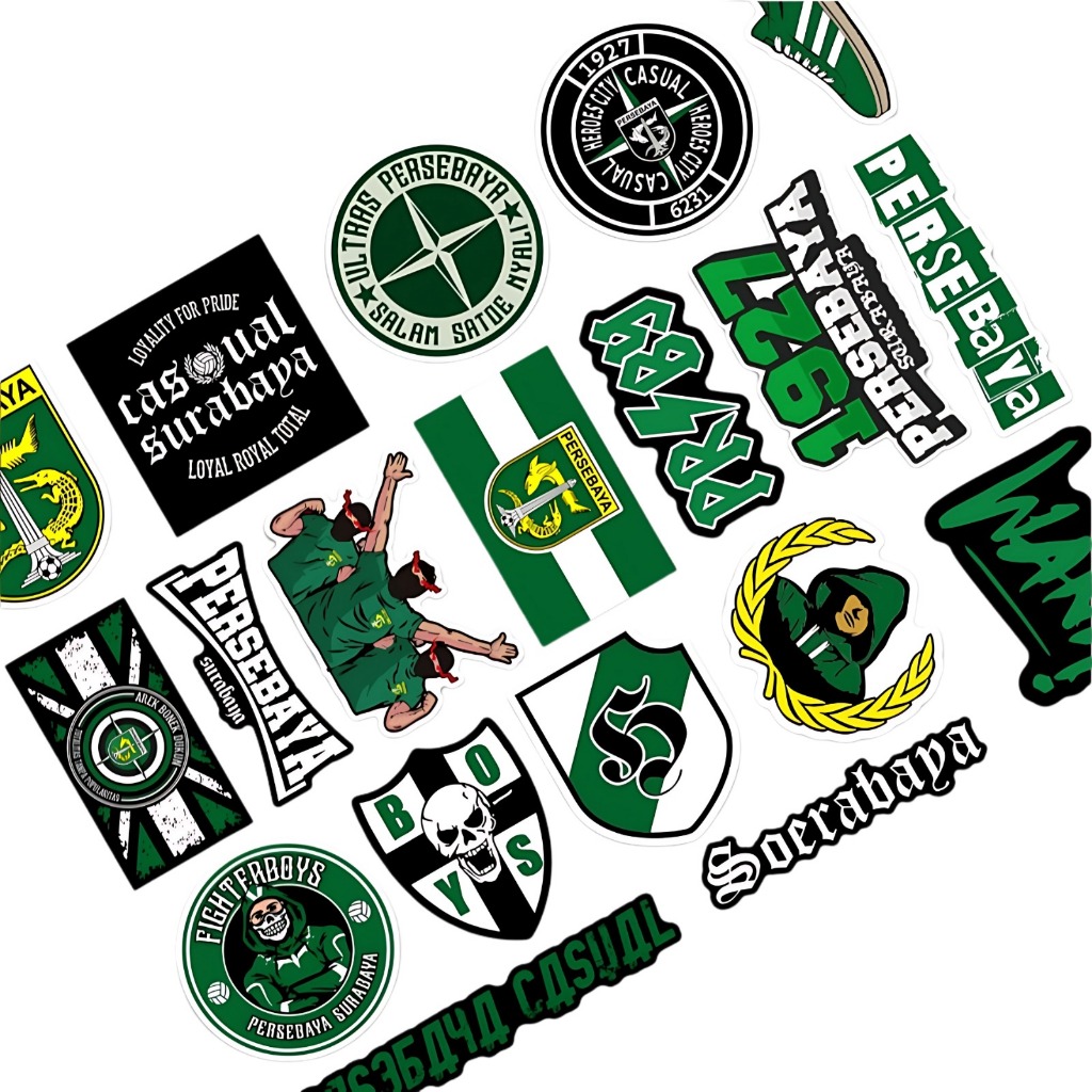 

Sticker Pack PERSEBAYA Surabaya Isi 19Pcs - Premium Sticker - Waterproof - VINYL STICKER