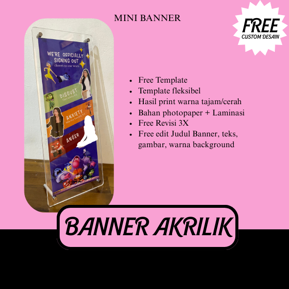 frame akrilik minimalis estetik | Gift Wisuda Estetik | Banner akrilik | Banner mini