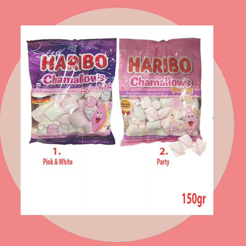 

Haribo Chamallows 150gr Pink & White Party Marsmallow Besar Jumbo Marsh Mallow Marsmelow Bentuk Bulat Mars Melo Haribow Cham Allows Pillow