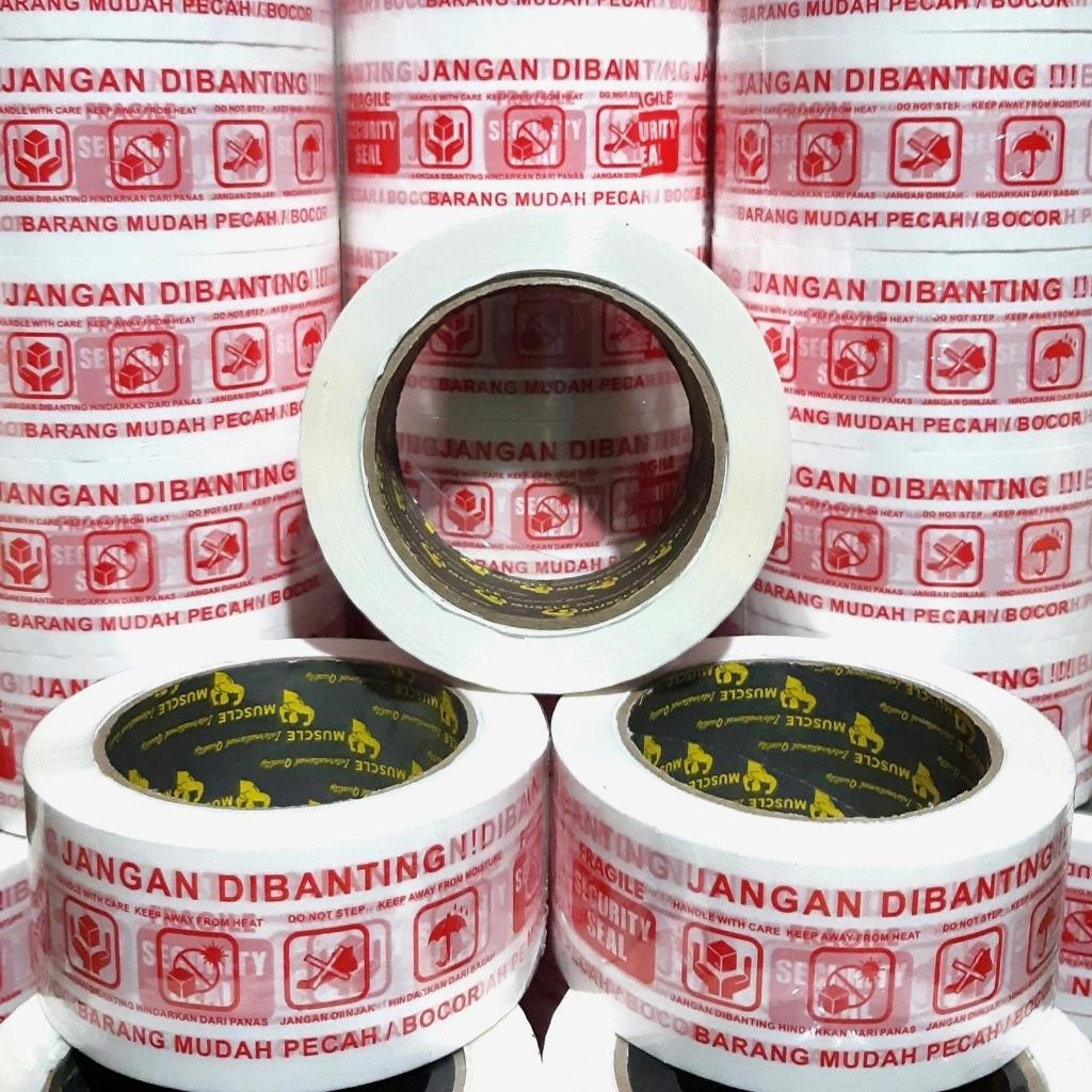 

LAKBAN FRAGILE PUTIH TEBAL 48 mm × 100 YARD 1 SLOP ( 6 ROLL )