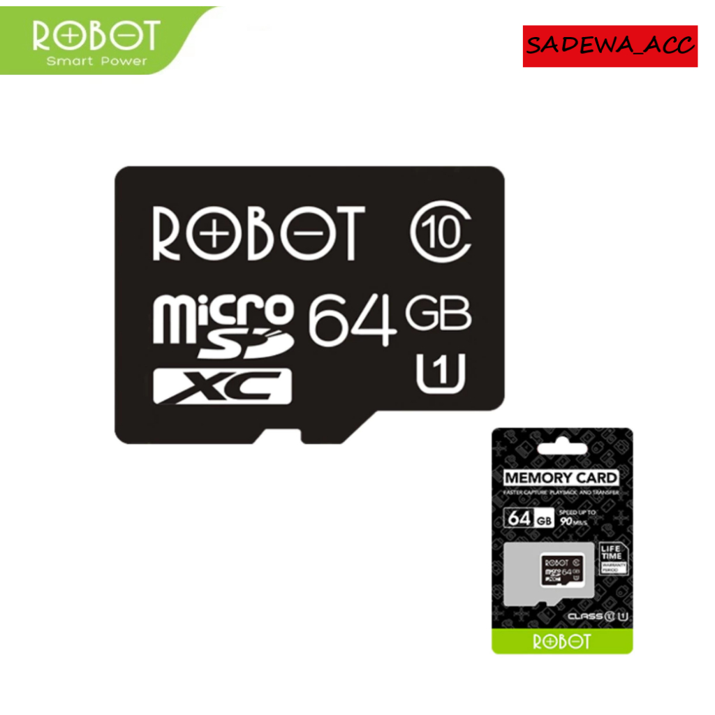 Kartu Memori Memori Card Micro SD Robot 4GB 8GB 16GB 32GB 64GB
