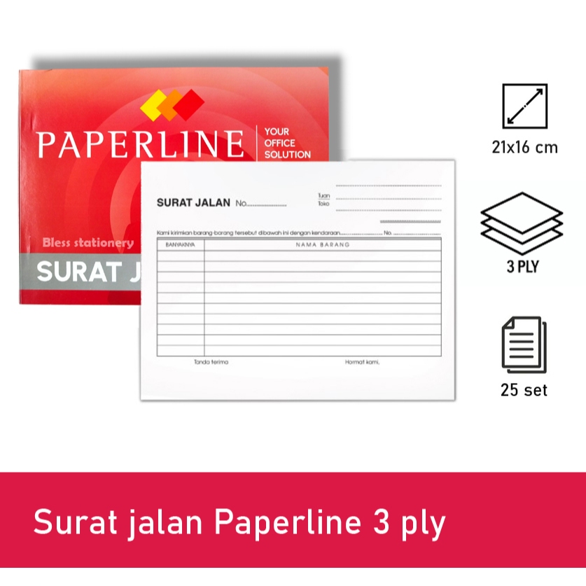 

Surat jalan PAPERLINE 3 ply surat jalan 3 rangkap NCR buku surat jalan besar rangkap 3