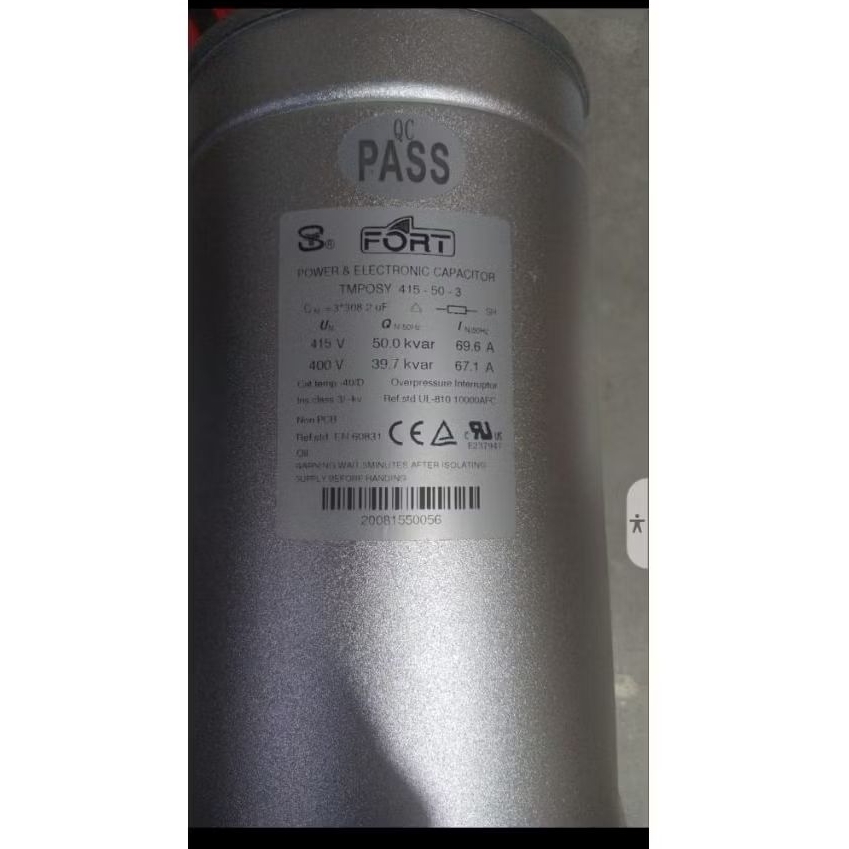 Ori Capacitor 15 Kvar 415V Tmpdsy-415-15-3 Kapasitor Bank Fort 15Kvar 415V terbatas (JUAL MURAH BARA