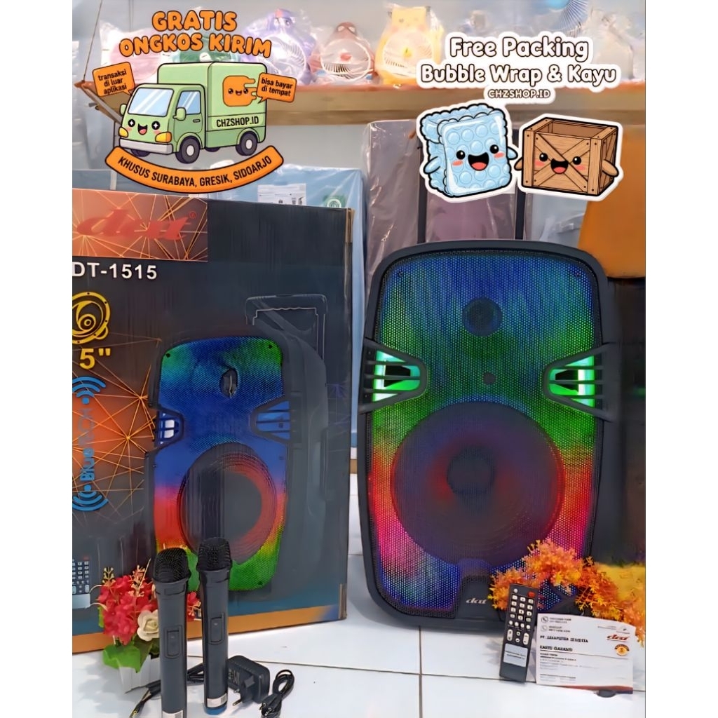 DAT DT 1515 Speaker Portable Speaker Bluetooth Speaker Troli 15 inch DAT DT1515 DISKON TERMURAH