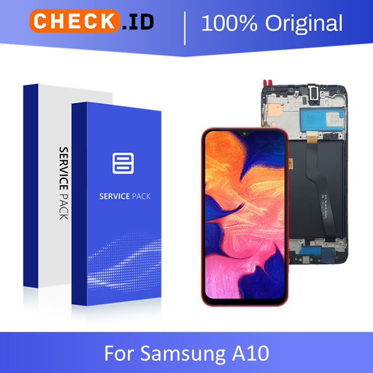 [ CHECK.ID ] LCD + FRAME SAMSUNG A10 SM-A105G ORIGINAL
