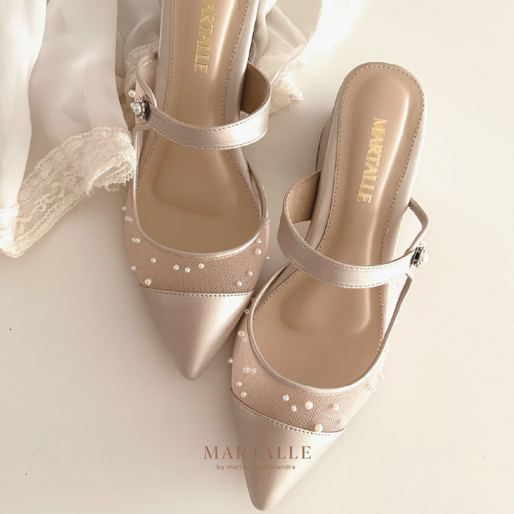 LUNETTE Wedding Heels | Wedding Shoes | Sepatu Pengantin | Sepatu Wanita | Champagne shoes