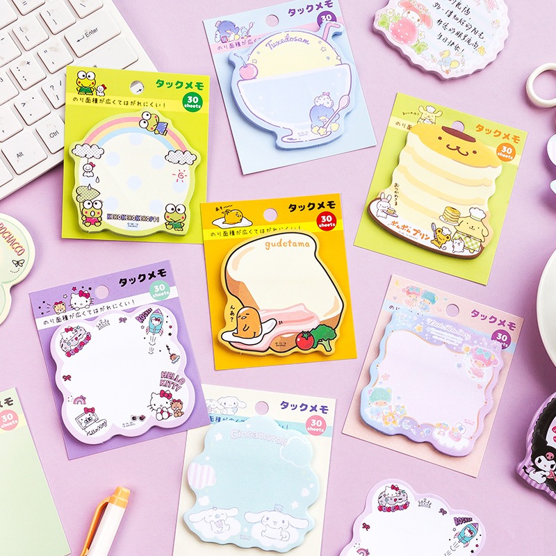 

Sticky Notes SANRIO Memopad Kertas Catatan Kertas Notes Cinnamoroll Gudetama Kuromi Pompompurin Hangyodon Pochacco My Melody Hello Kitty