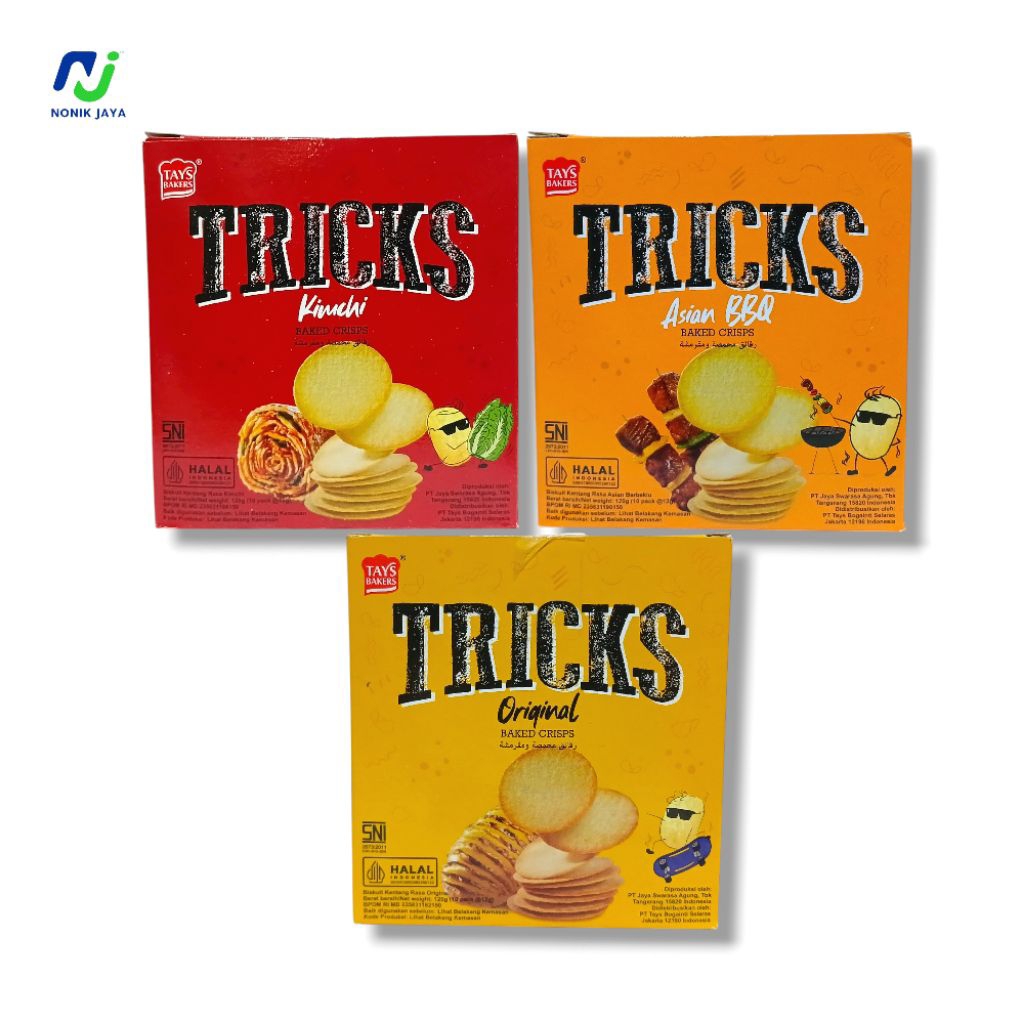 

( PAKET 2 BOX ) Tricks Potato Baked Crisps Box Isi 10 Pcs@12gr