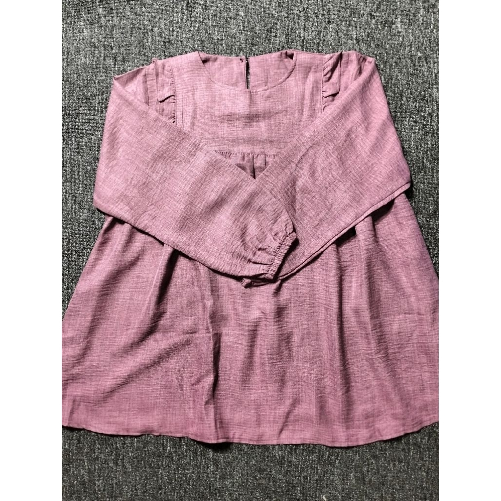 BAJU/ATASAN WANITA MODEL BLOUSE LENGAN BALON BAHAN CRINKLE PREMIUM