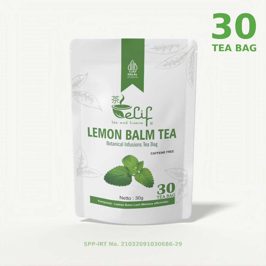 

ELIF TEA AND TISANE Lemon Balm Tea : Lemon Balm Leaf / Balm Mint Tea (30 Tea Bag)