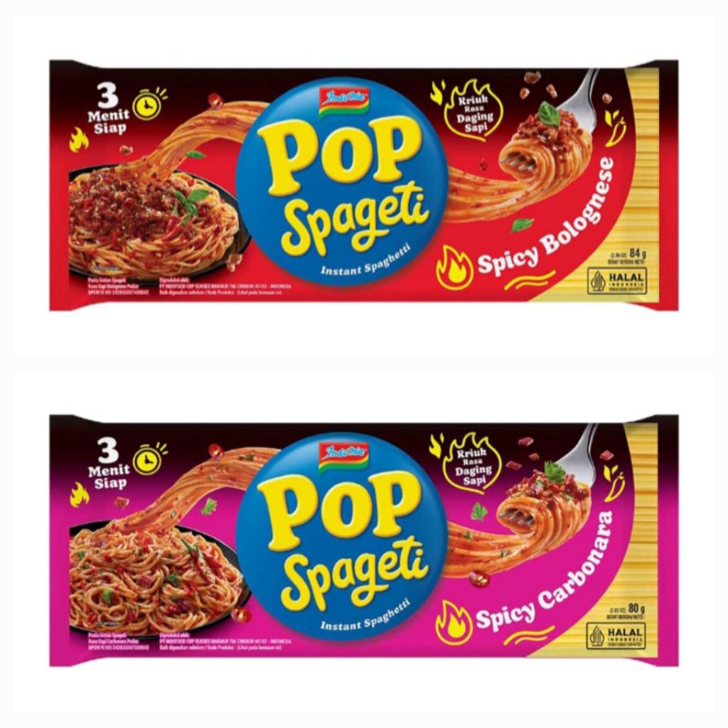 

INDOMIE POP SPAGETI INSTAN TERSEDIA 2 VARIAN RASA 84 GR
