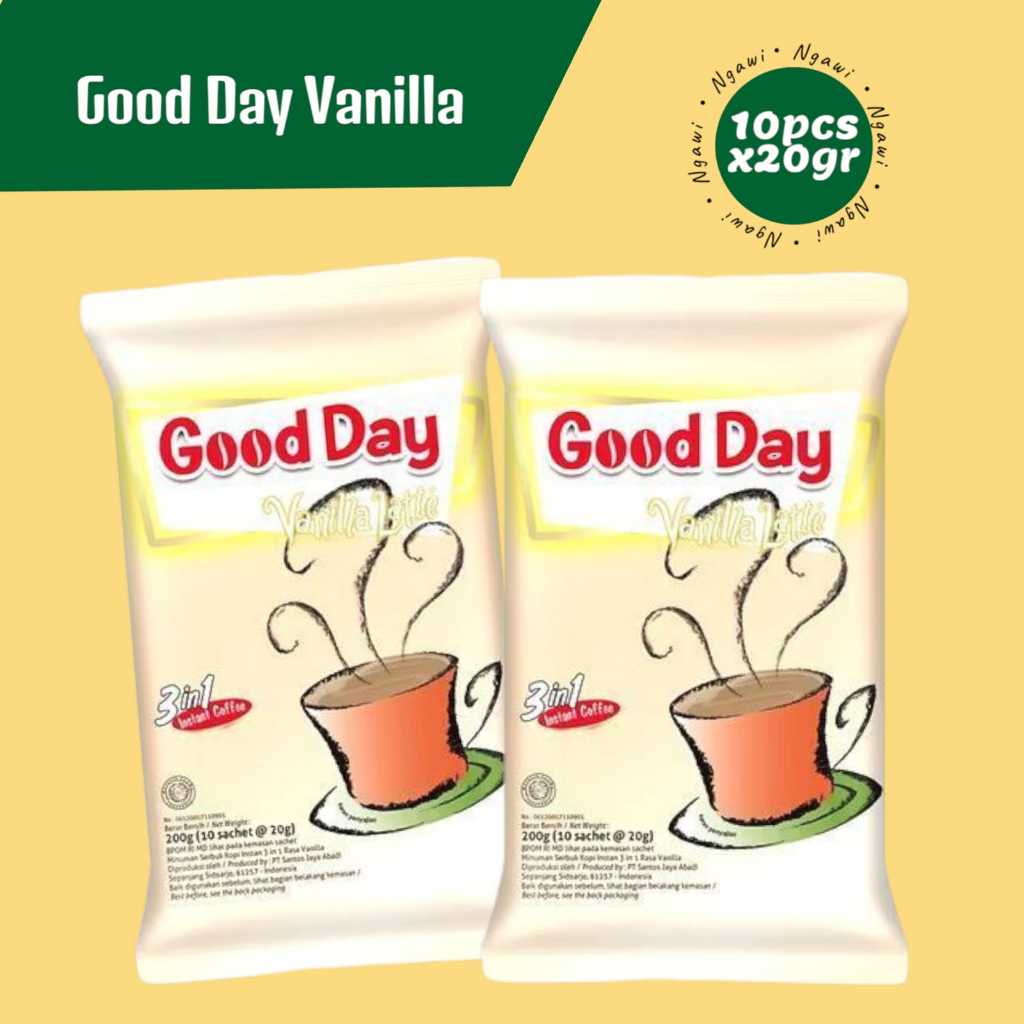 

GOOD DAY VANILLA LATTE 1 Renteng (10 Pcs x 20 gr), OLEH OLEH NGAWI
