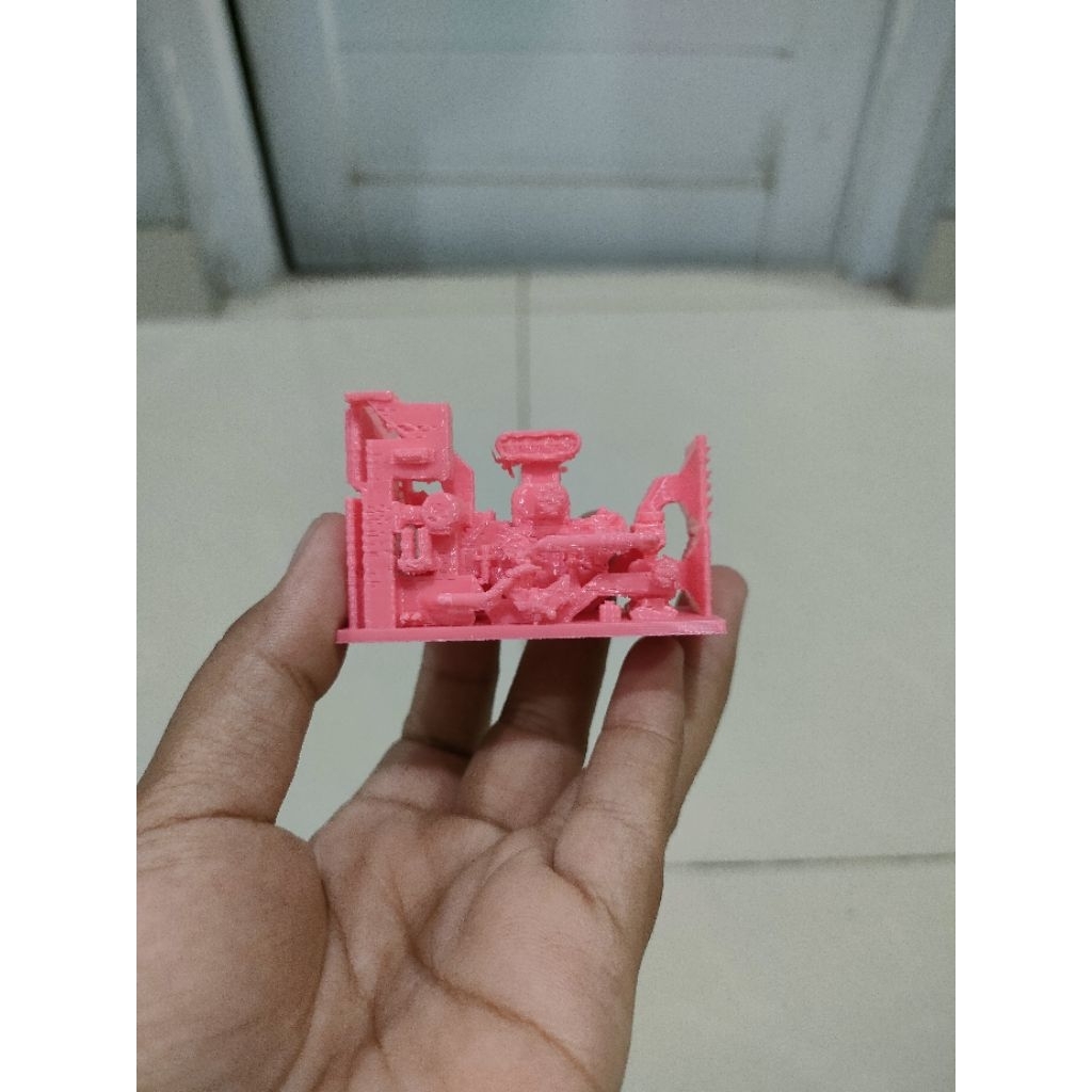MESIN BUS MINIATUR ASESORIS WARNA PINK