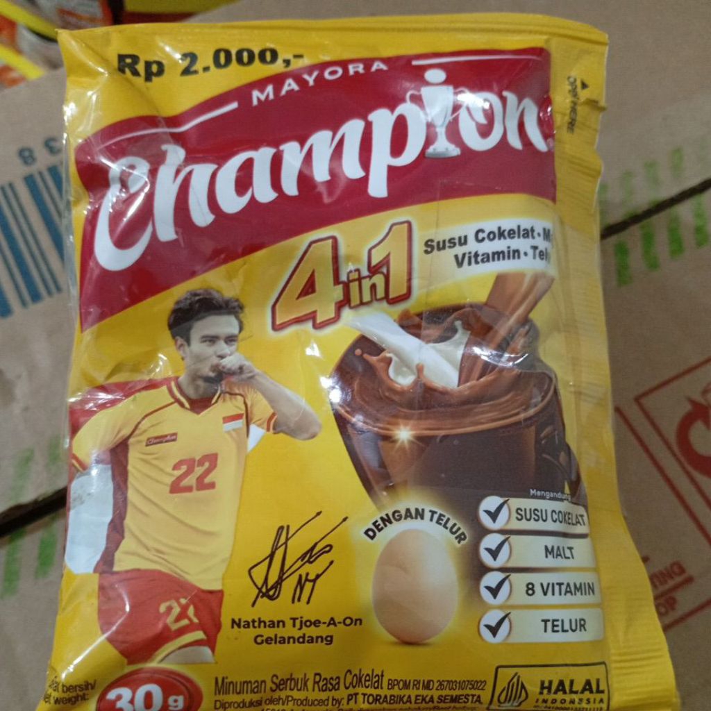 

Susu Champion 1 Renceng 5 Sachet | Susu Coklat Champion | Susu Cokelat Champion By Energen