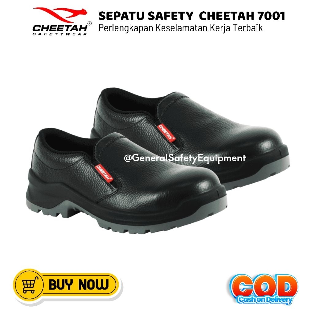 Sepatu Safety Cheetah 7001H Original 100% / Safety Shoes Cheetah Selop Pendek / Sepatu Anti Slip Oil