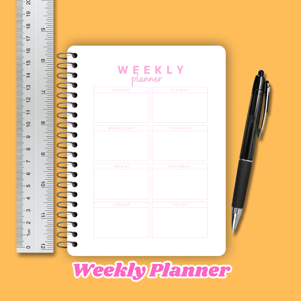 

Weekly Planner A6 60 Halaman - Buku Agenda Mingguan Coklat Dan Hitam