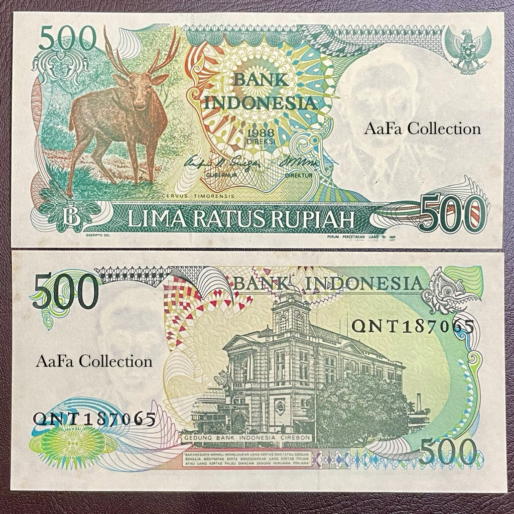 UANG KERTAS KUNO 500 RUSA/KIJANG 1988