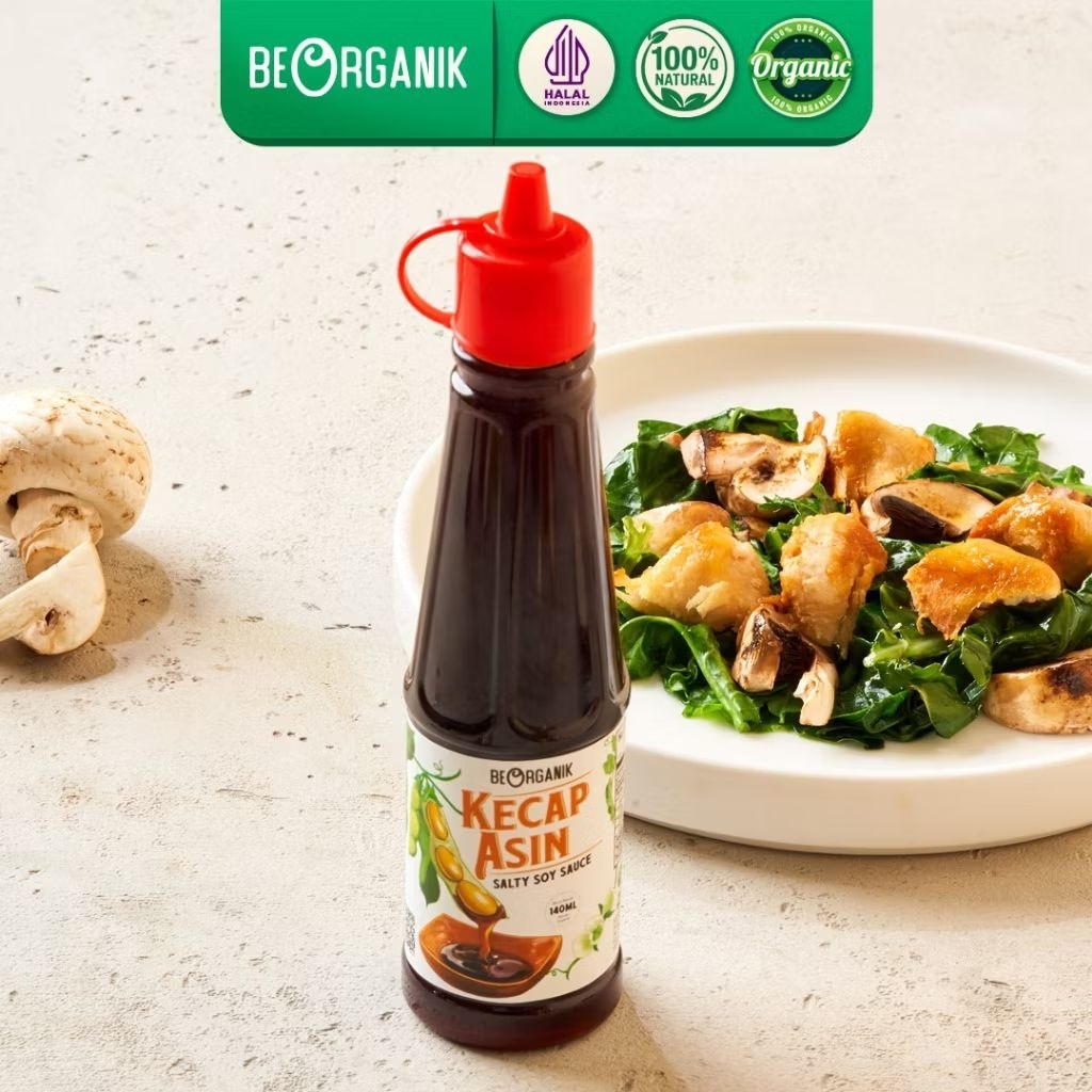 

Kecap Asin Organik 140ml Non GMO & MSG