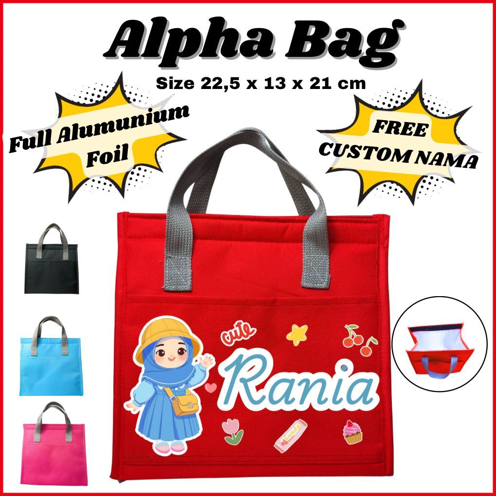 Tas Bekal Thermal Custom Nama Alfa 1
