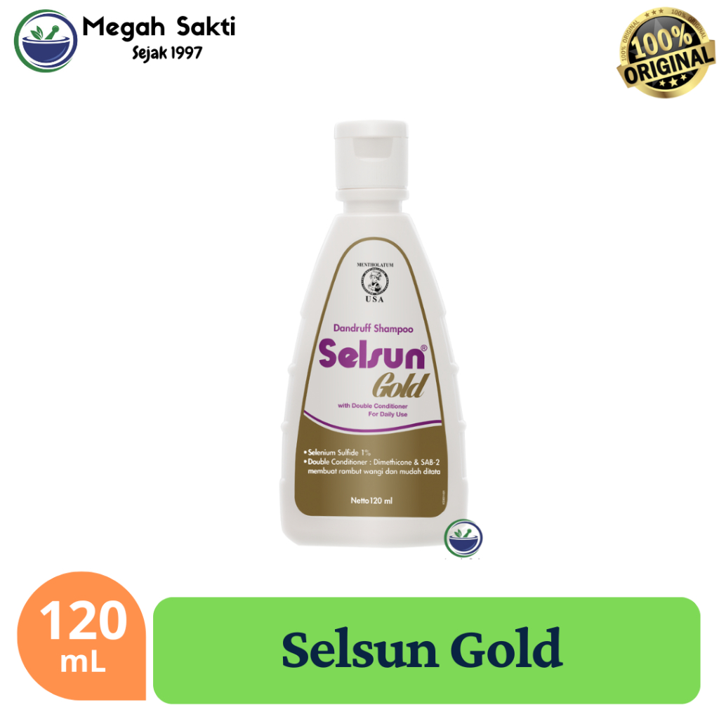 Megah Sakti - Shampo Anti Ketombe Selsun Gold - 120 mL | Sampo Anti Ketombe Wangi