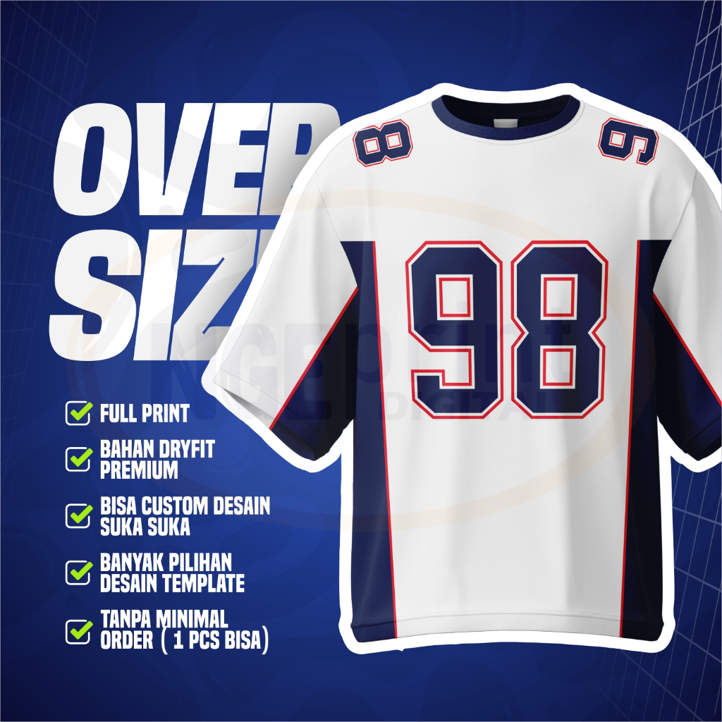 Jersey Oversize Jumbo Custom Number / Jersey Oversize Skena Outfit / Jersey Oversize Vintage / Jerse