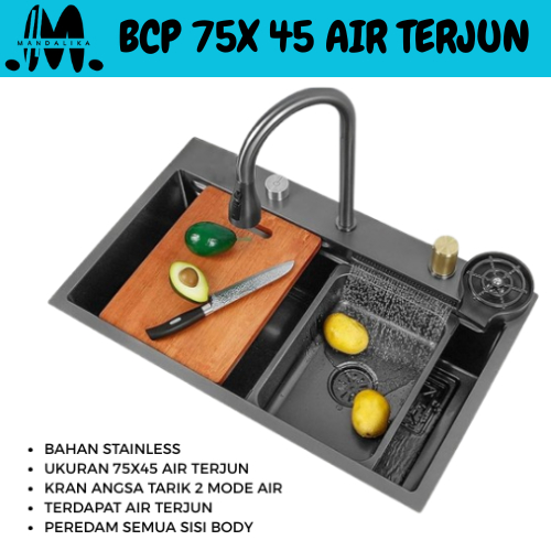 Kitchen Sink 1 Lubang Wastafel Cuci Piring 1 Lubang Bak Cuci Piring 1 Lubang Stainless Steel Air ter