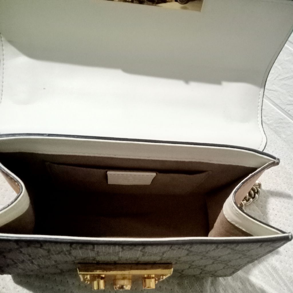 Tas PL sling shoulder rantai kulit asli