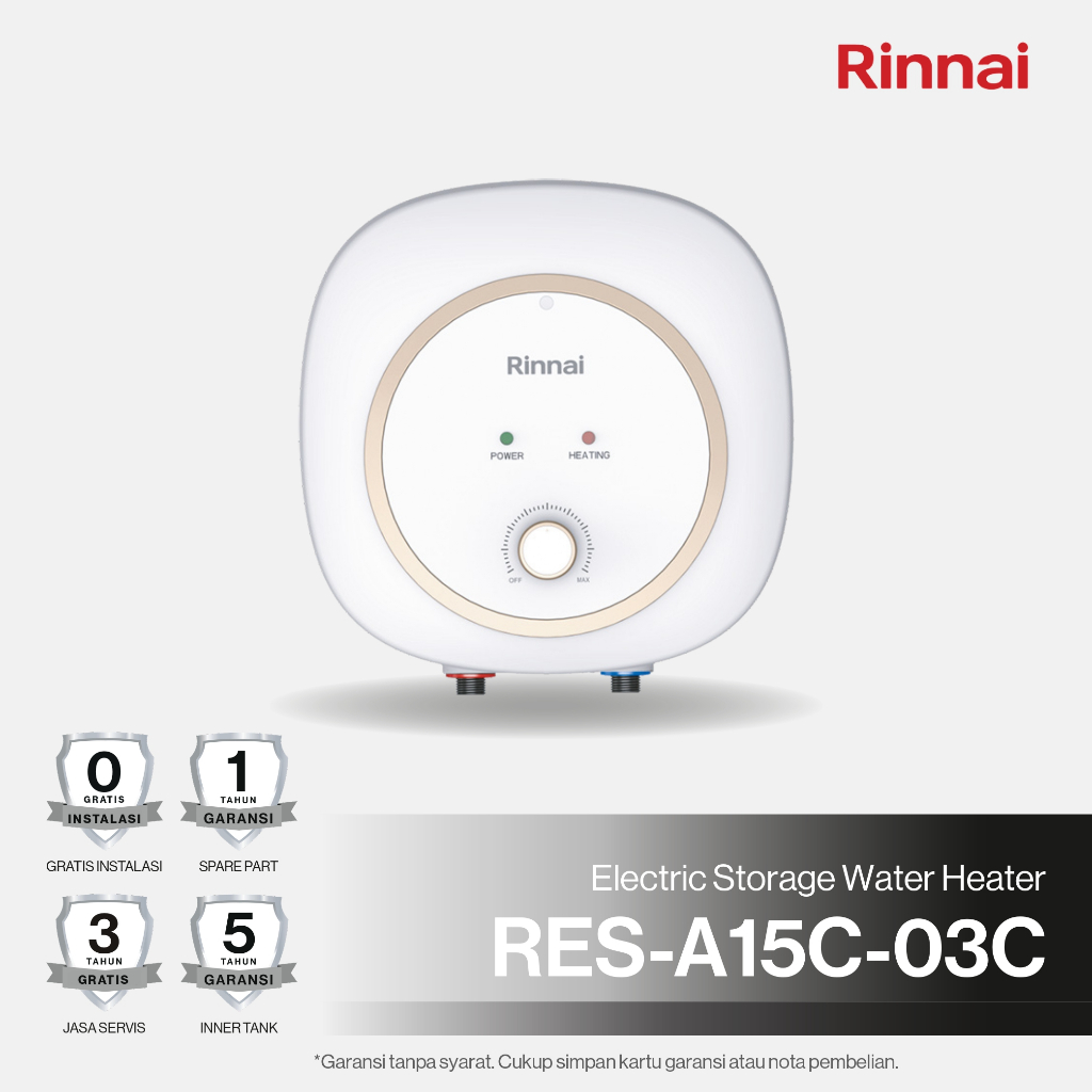 Water heater Rinnai RES-A15C-03C | Pemanas Air Kamar Mandi Rinnai 15 liter 350 watt