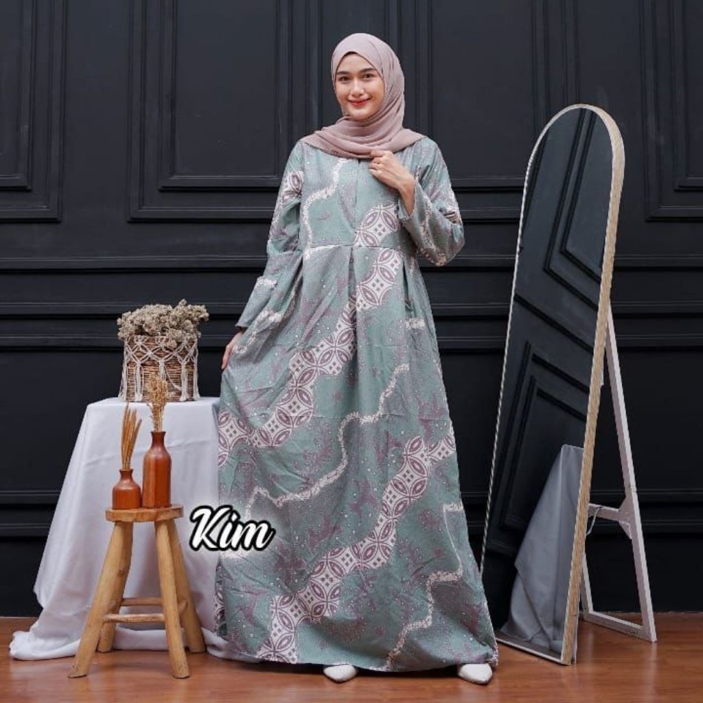 Gamis Batik (COD) MANGGAR Gamis Batik Pesta Model Terbaru 2025