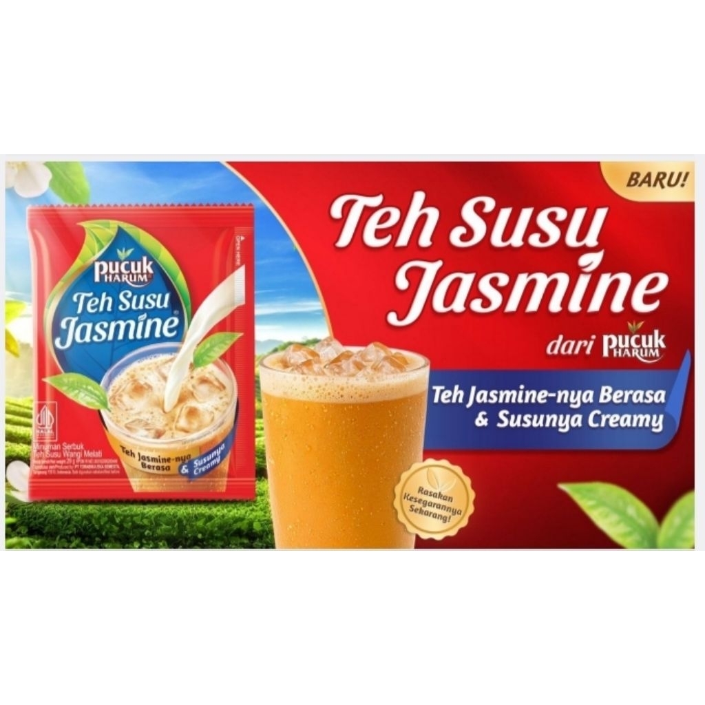 

Teh susu jasmine dari pucuk harum 1 renceng isi 10 pcs