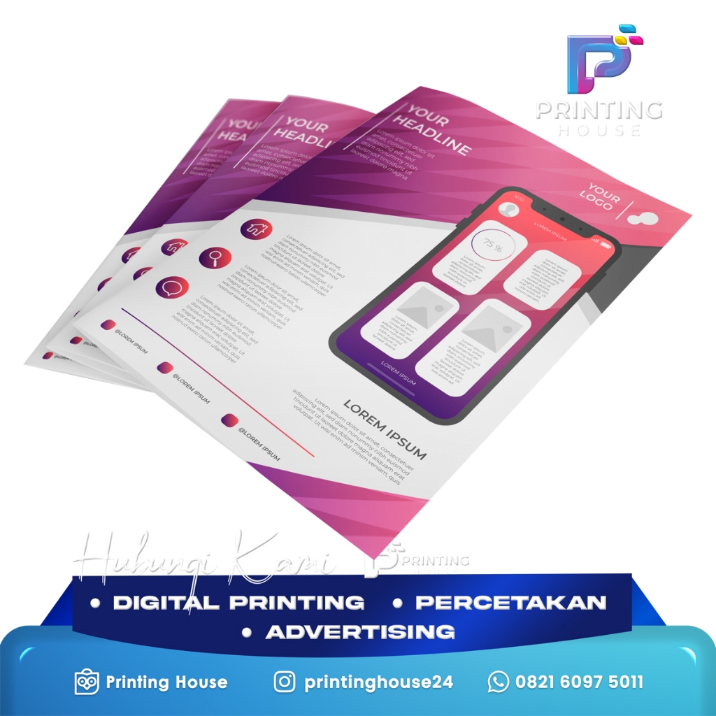 

Cetak Brosur A5 / Flyer Full Color A5, Cetak 1 Sisi