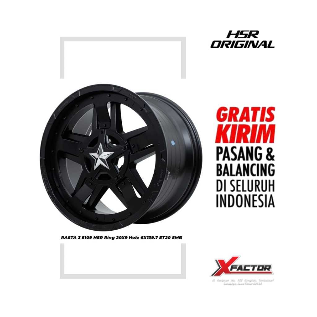 VELG HSR R20 HSR RASTA 3 TYPE1 HSR R20X9 H6X139,7 ET20 SMB