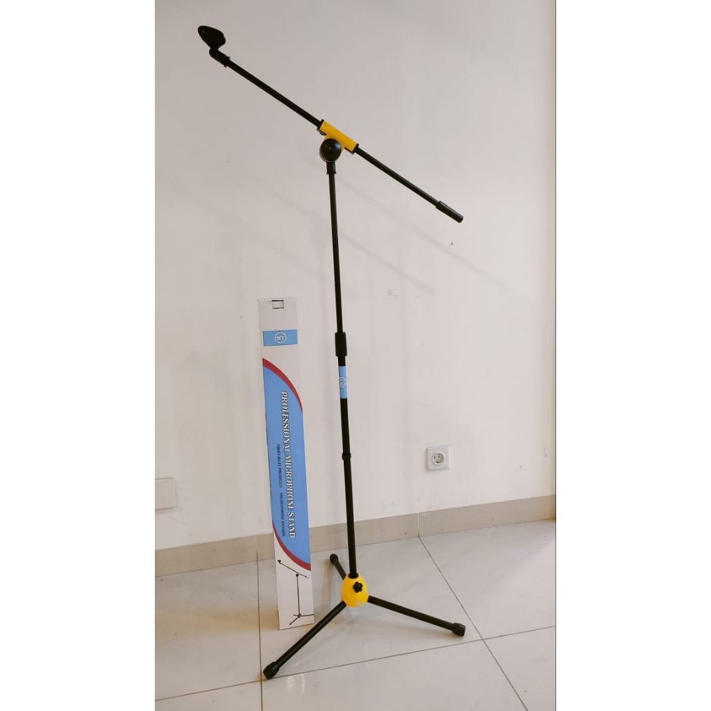 Stand Cagak Mic Panjang Mik Full Besi Tripod Stand Microphone Besi