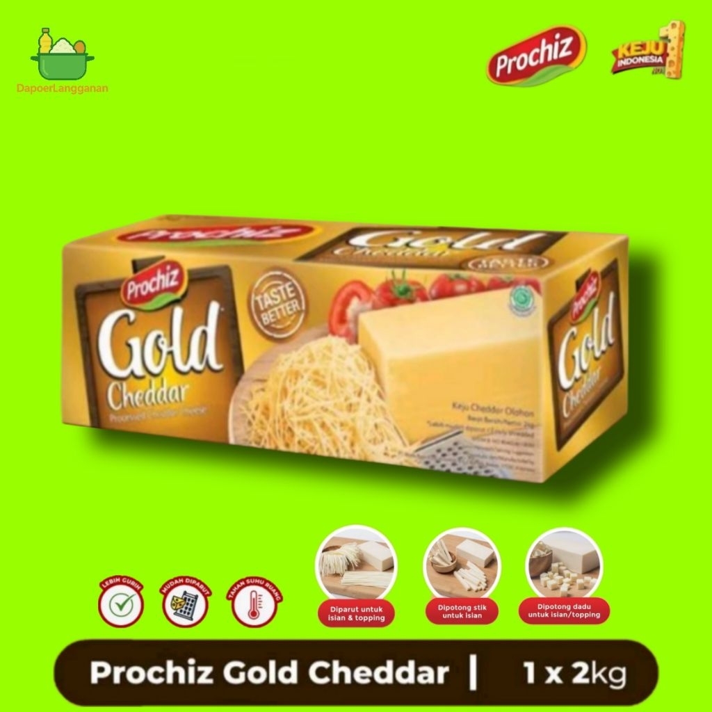 

Prochiz Gold 2kg Keju Cheddar Premium
