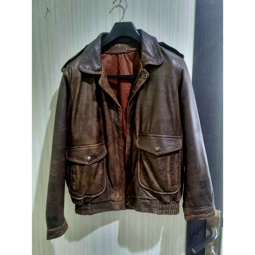 Jaket Kulit Bomber Patina Vintage like Aero Schott Avirex