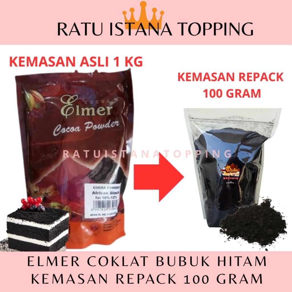 

ELMER AFRICAN BLACK COCOA POWDER 100 GRAM COKELAT BUBUK HITAM COKLAT BROWNIES CAKE